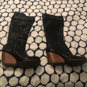 Kirkease Black Knee Boots